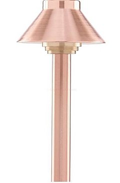 TRADITIONAL 4"HAT PATH LIGHT 12V COPPER 15"STEM