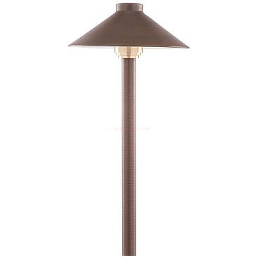 TRADITIONAL 7.5"HAT PATH LIGHT 12V ANTIQUE BRASS 12"STEM
