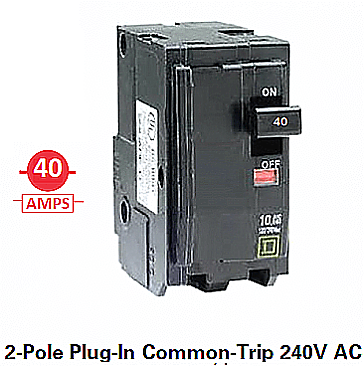 QO240, SQUARE, D, 2, POLE, 40, AMP, PUSH, ON, BREAKER