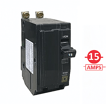 QOB215, SQUARE, D, 2, POLE, 15, AMP, BOLT, ON, BREAKER