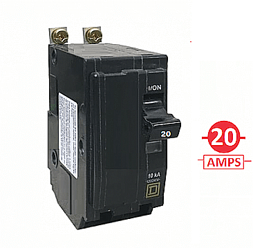 QOB220, SQUARE, D, 2, POLE, 20, AMP, BOLT, ON, BREAKER
