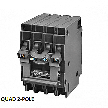 Q21540CTNC, SIEMENS, QUAD, 2, X, 1, POLE, 15, AMP, +, 1, X, 2, POLE, 40, AMP, BREAKER