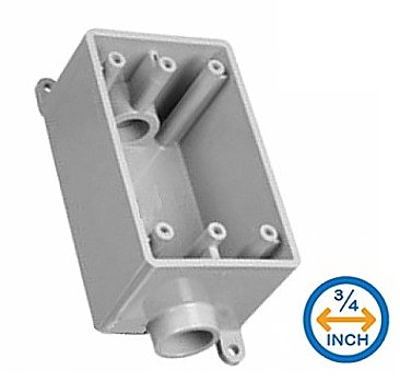 RFSC15, ROYAL, PVC, 1 GANG, 2, HOLE, 3/4, BOX, 1, TOP, 1, BOTTOM, ENTRY