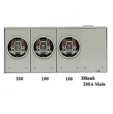 SDC320RHBC, HYDEL, 3G, 200A, MAIN, 100A, PER, POS, U/G, METER, BASE, RIGHT, HAND