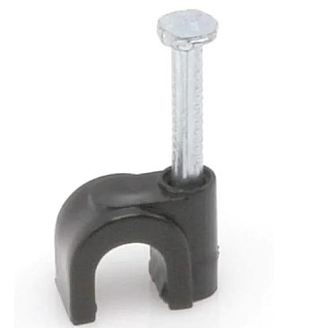 CCCD0010BK, SINGLE, COAXIAL, RG6, CABLE, CLIPS, W/, NAIL, 100, PER, BAG, BLACK