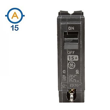1 POLE 15 AMP PUSH ON CIRCUIT BREAKER