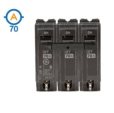 3 POLE 70 AMP PUSH ON CIRCUIT BREAKER