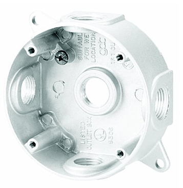 20765, VISTA, 5, X, 1/2", HOLES, ROUND, WEATHERPROOF, BOX, WHITE