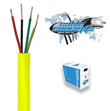 WICH0022YW, ALARM/SECURITY, CABLE, 22AWG, 4C, FT4/CSA, 1000, FT, YELLOW