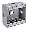 WP2B100/5X, GLOBAL, 5, X, 1", HOLES, 2 GANG, WEATHERPROOF, BOX, GREY