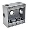 WP2B50/7X, GLOBAL, 7, X, 1/2", HOLES, 2 GANG, WEATHERPROOF, BOX, GREY
