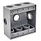 WP2B50/9, GLOBAL, 9, X, 1/2", HOLES, 2 GANG, WEATHERPROOF, BOX, GREY