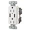 USB15AW, HUBBELL, TRADE, SELECT, 15A, RECEPTACLE, WITH, 3.1A, USB, PORTS, WHITE