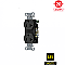 BR20BLKTR, HUBBELL, 20A, 125V, TAMPER-PROOF, SPEC, GRADE, DUPLEX, RECEPT, BLACK