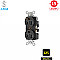 CR5252IGBK, HUBBELL, 15A, 125V, I/G, DUPLEX, RECEPT, BLACK