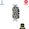 CR5252IGGY, HUBBELL, 15A, 125V, I/G, DUPLEX, RECEPT, GREY