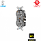 CR5352IGGY, HUBBELL, 20A, 125V, I/G, DUPLEX, RECEPT, GREY