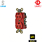 IG5262R, HUBBELL, 15A, 125V, I/G, INDUSTRIAL, DUPLEX, RECEPT, RED