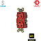 IG5362RWR, HUBBELL, 20A, 125V, I/G, IND, DUPLEX, RECEPT, RED, WEATHERPROOF