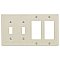 NP2262LA, HUBBELL, COMBO, 4G, TOGGLE, DECORA, PLATE, LIGHT, ALMOND