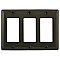 NP263, HUBBEL, NYLON, 3 GANG, WALL, PLATE, BROWN