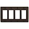 NP264, HUBBEL, NYLON, 4 GANG, WALL, PLATE, BROWN