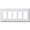 NP265W, HUBBEL, NYLON, 5 GANG, WALL, PLATE, WHITE