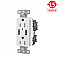 USB15A5W, HUBBELL, TRADE, SELECT, 15A, RECEPTACLE, WITH, 5A, USB, PORTS, WHITE