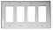 P264W, HUBBEL, 4 GANG, WALL, PLATE, WHITE